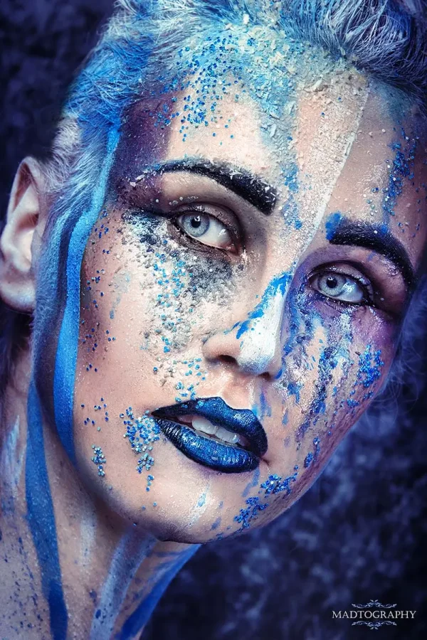 blue extreme makeup bodypainting photo madtography