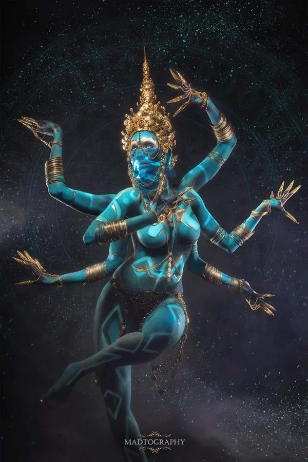 hindu indian blue god djinn bodypainting photo madtography