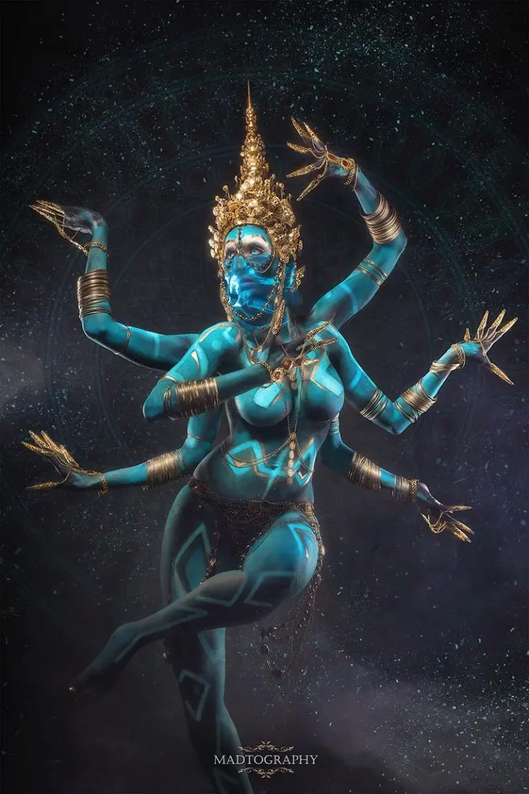 hindu indian blue god djinn bodypainting photo madtography
