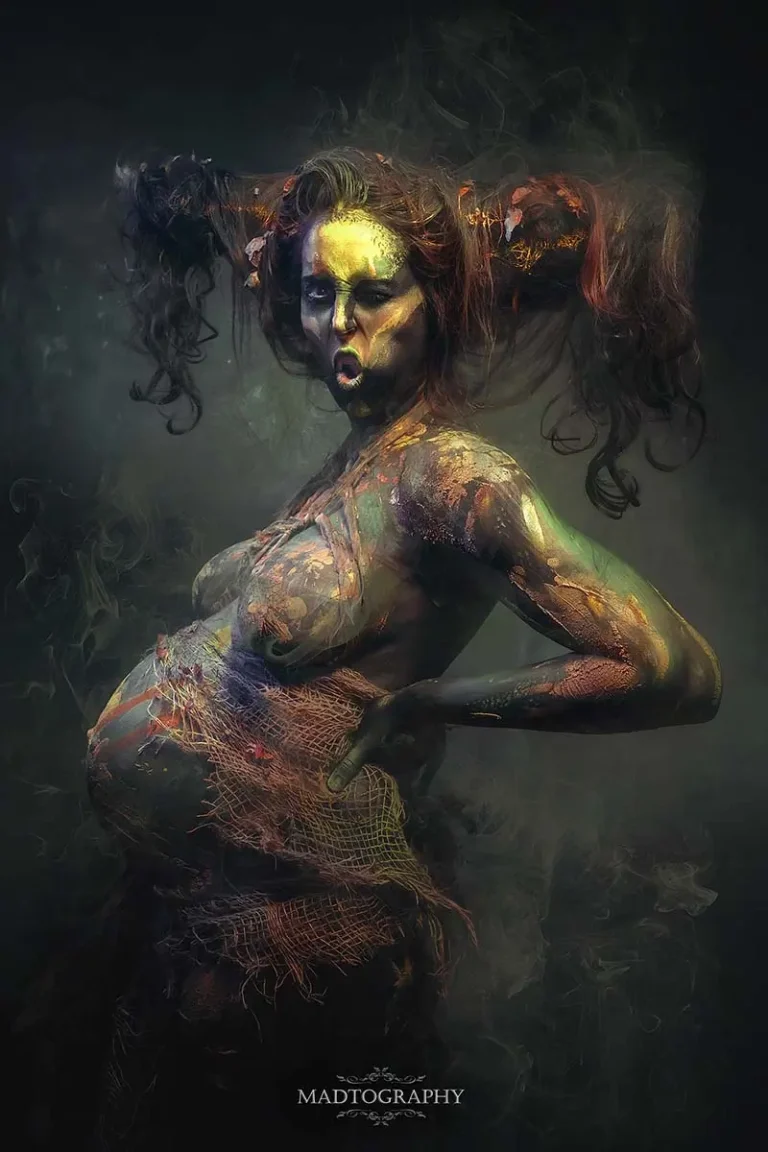 pregnant baby belly shooting bodypainting photo madtography