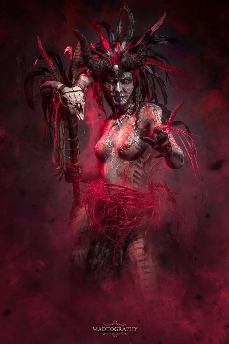 red shaman bodypainting photo madtography