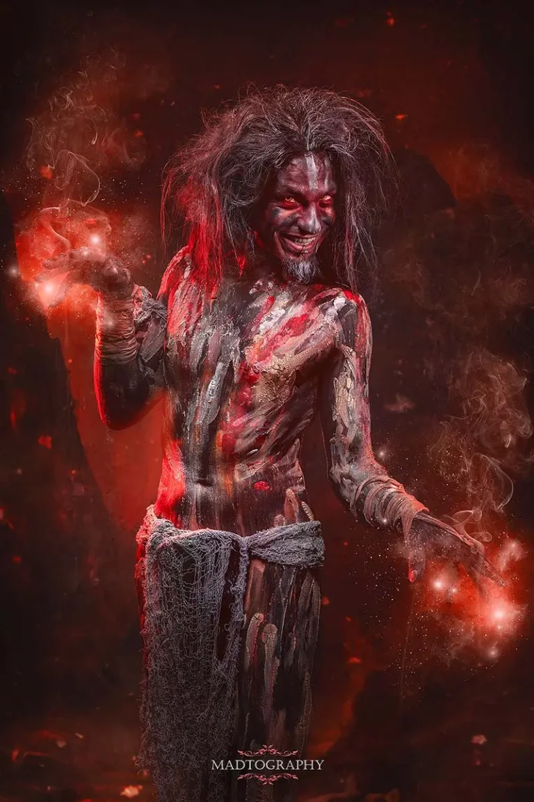 red sorcerer bodypainting photo madtography