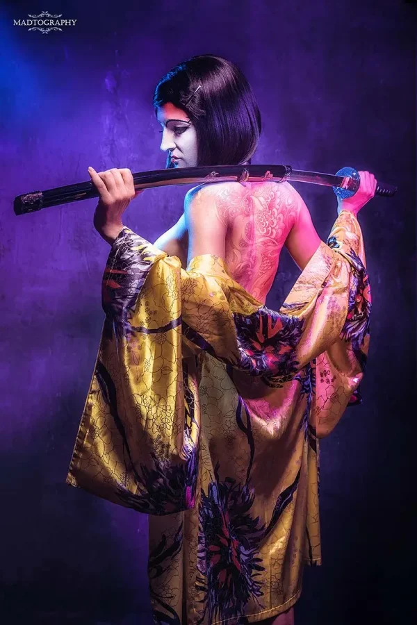 sexy samurai geisha 2 bodypainting photo madtography