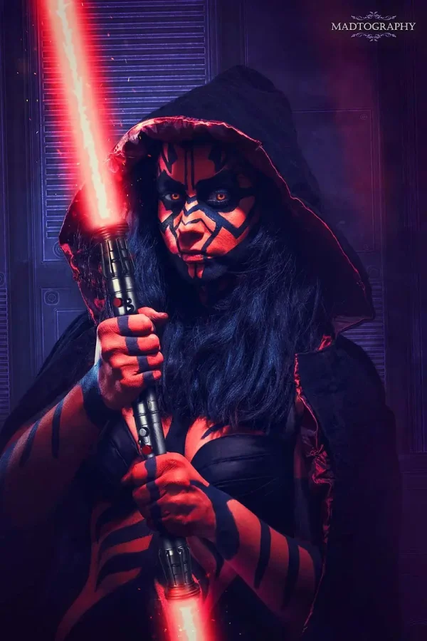 star wars red lightsaber bodypainting photo madtography